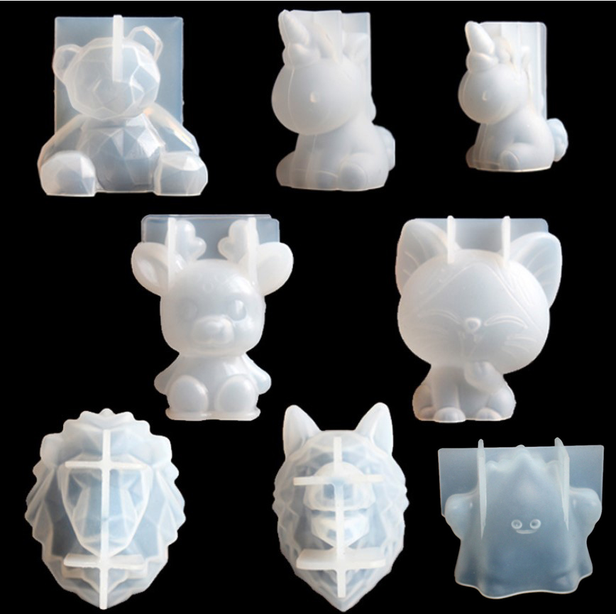 Candle Making Tutorial - Unicórnio transparente silicone resina epóxi moldes