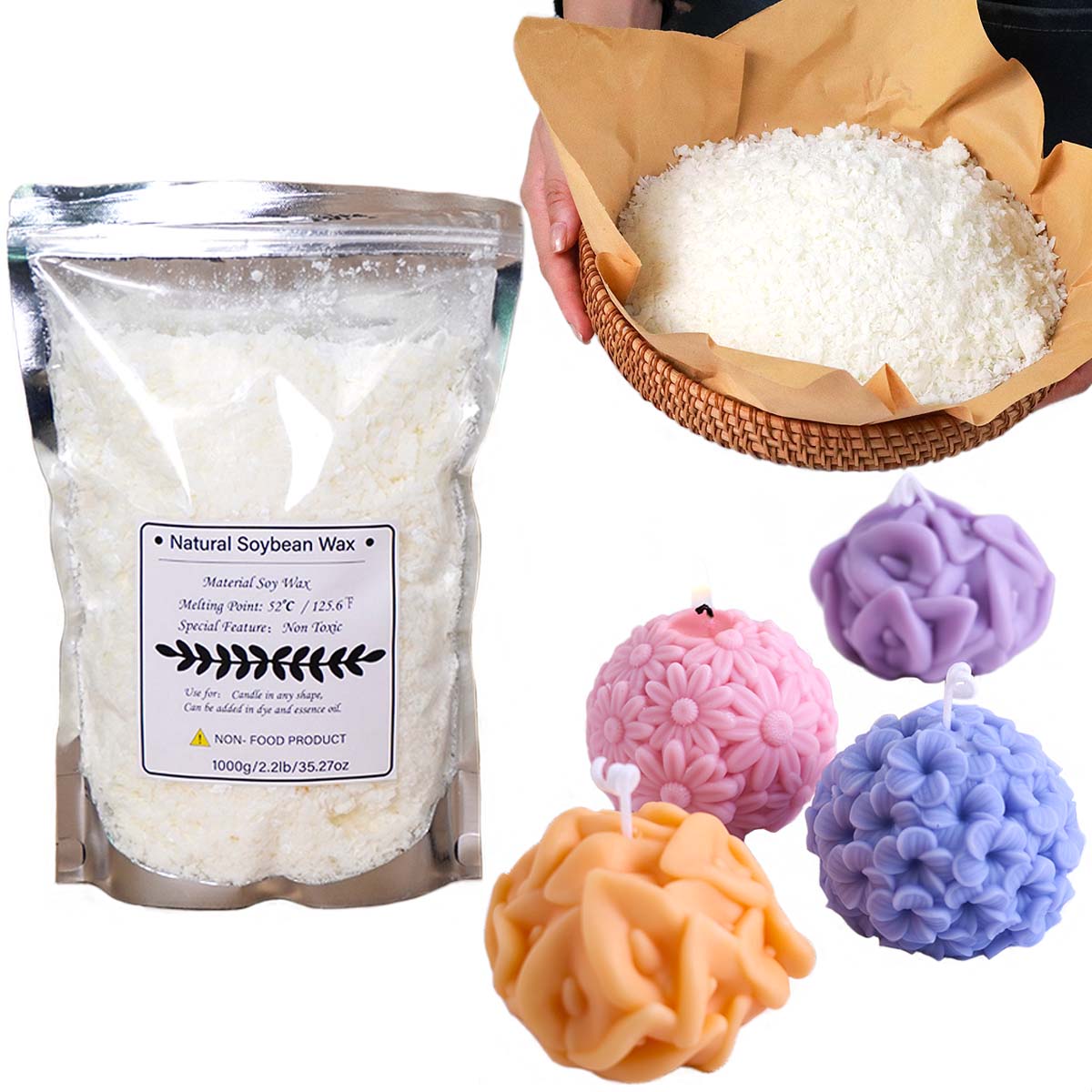Candle Making Kits - 100/250/500/1000g flocos de cera de soja